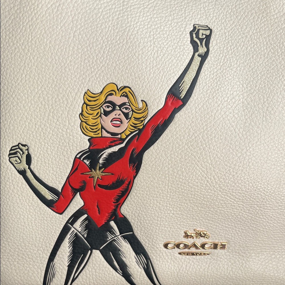 Coach White and Red Tote Bag